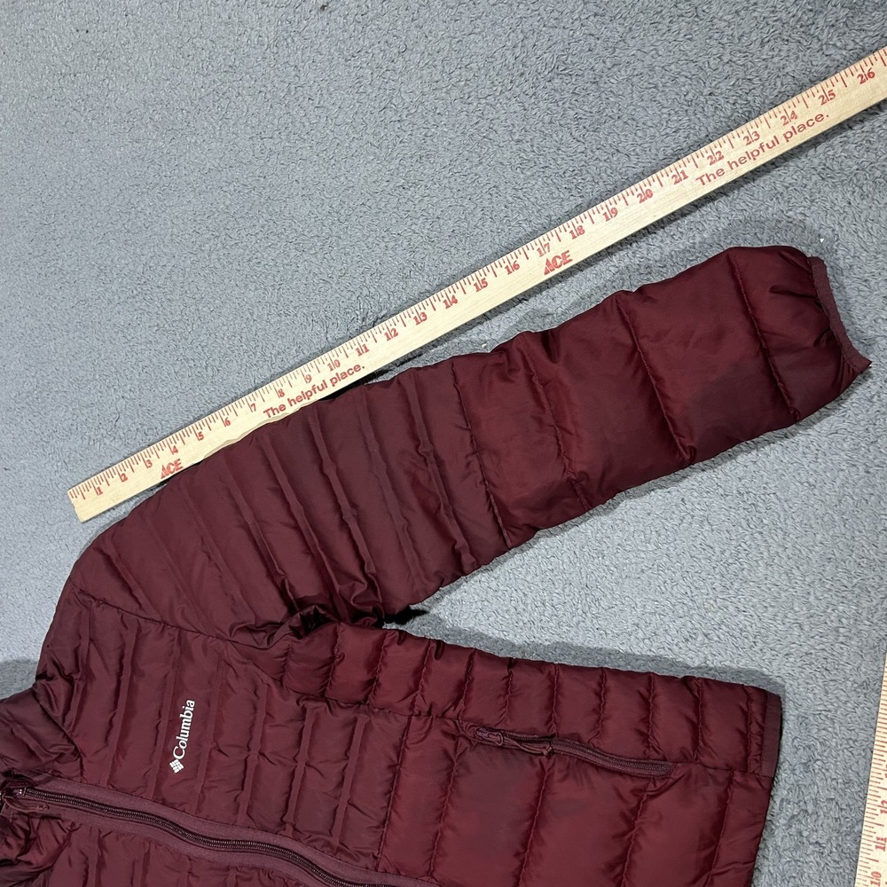 Columbia 650 Women's Powder Lite Hybrid Red Down Puffer Jacket Full Zip XS #2402 - Picture 9 of 10